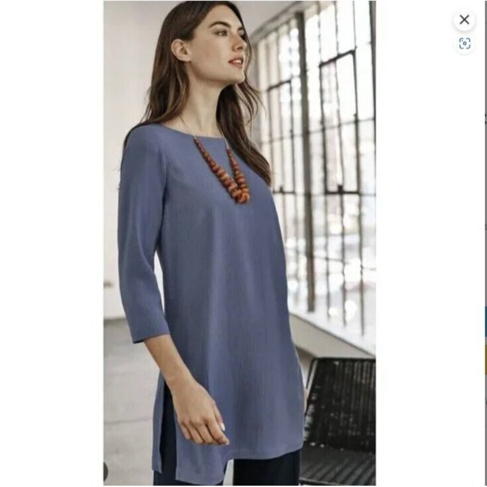 J. Jill Blue Long Sleeve Tunic Top